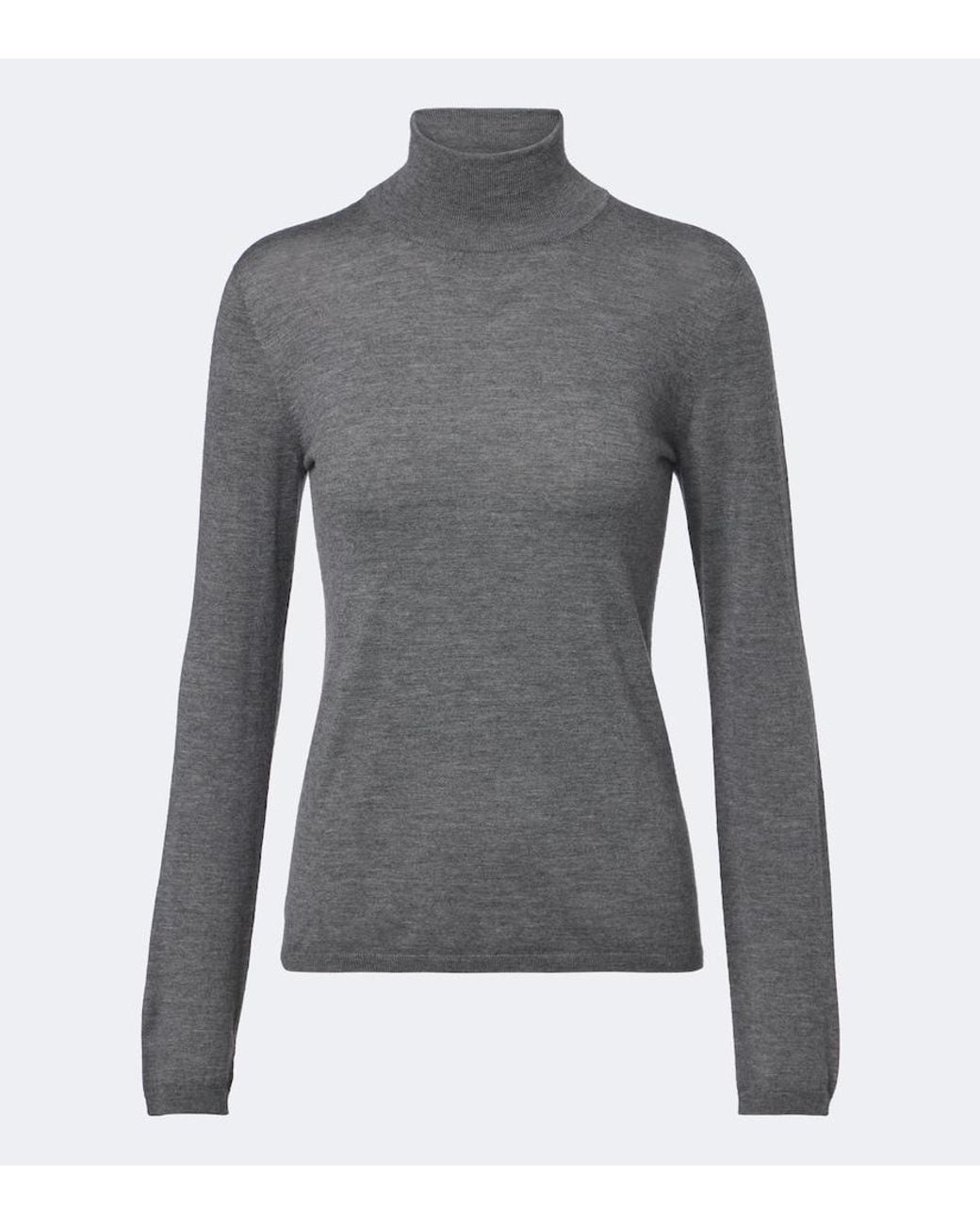 Max Mara Gray Cashmere Turtleneck Sweater