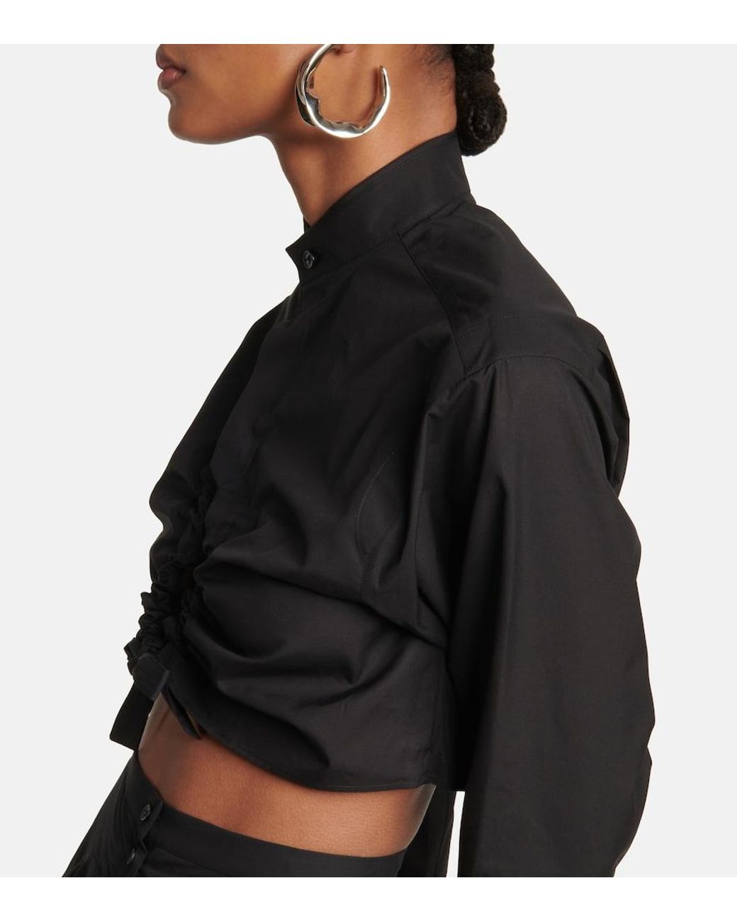 Alaïa Black Cropped Cotton Shirt
