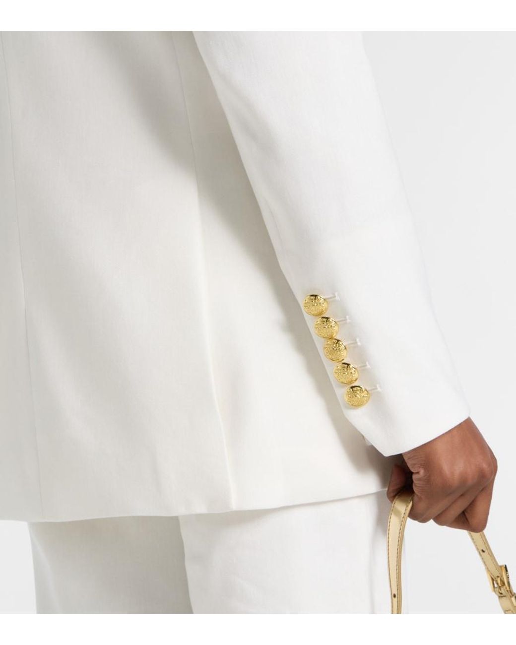 Veronica Beard White Dale Linen-Blend Blazer