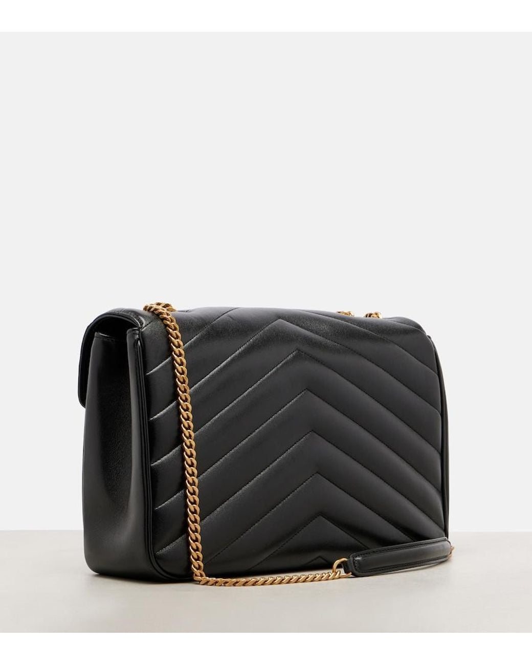 Saint Laurent Black Loulou Large Leather Shoulder Bag