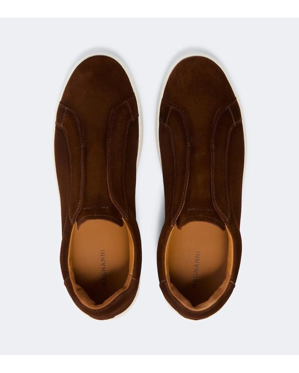 Magnanni Shoes Brown Kona Slip Suede Sneakers for men