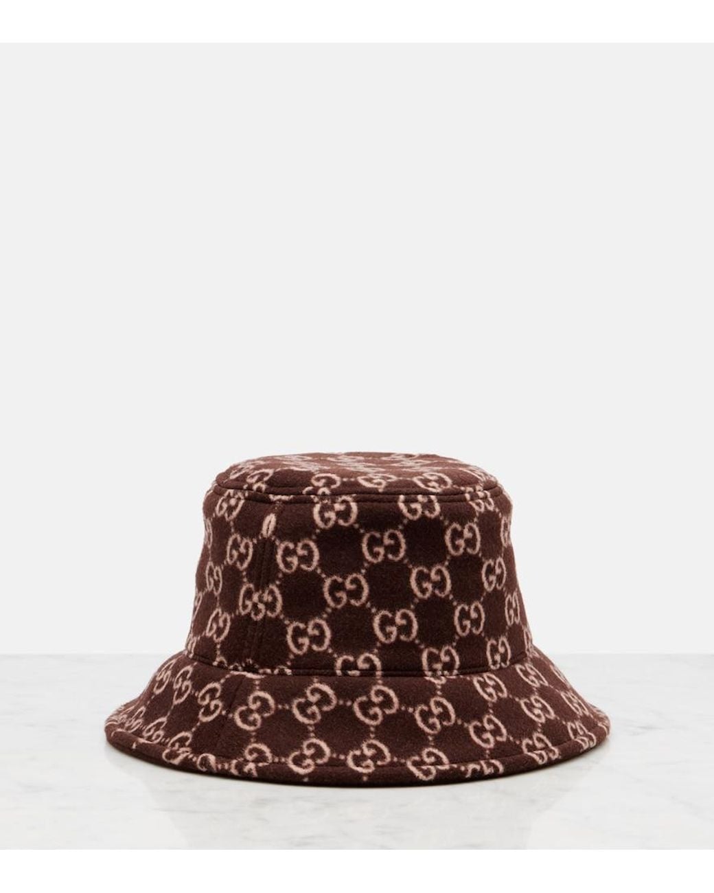 CUCCIブラウン スエード バケットハット GGロゴ　#GUCCI Gucci Gg Wool Bucket Hat in Brown | Lyst