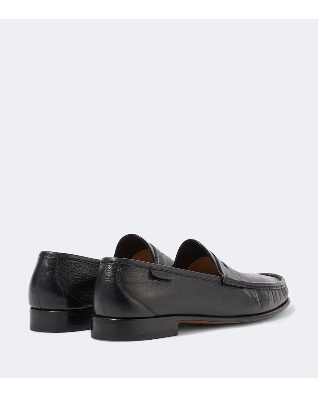 Tom Ford Black York Leather Penny Loafers for men