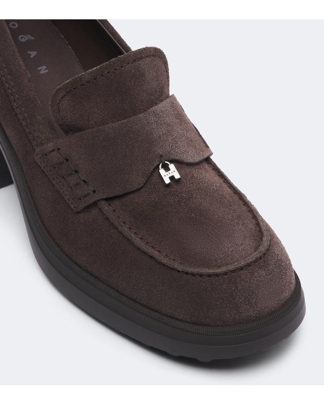 Hogan Black Suede Loafer Pumps