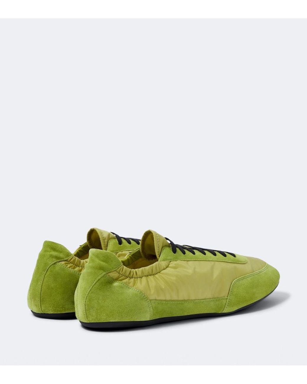 Prada Green Collapse Re-Nylon And Suede Sneakers for men