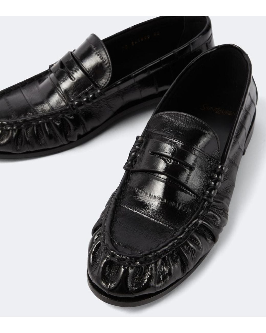 Saint Laurent Black Le Loafer Eel Leather Penny Loafers for men