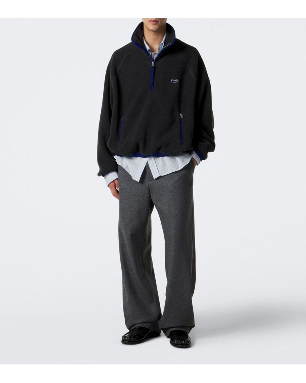 AMI Black Oversized Fleece Jacket for men
