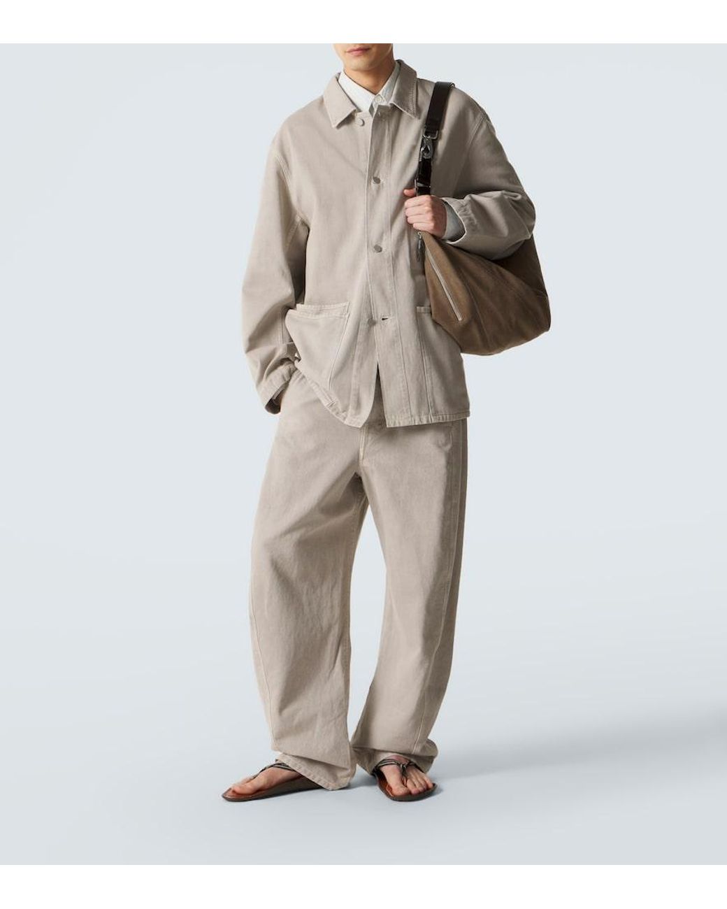 Lemaire Natural Oversized Cotton Twill Overshirt for men