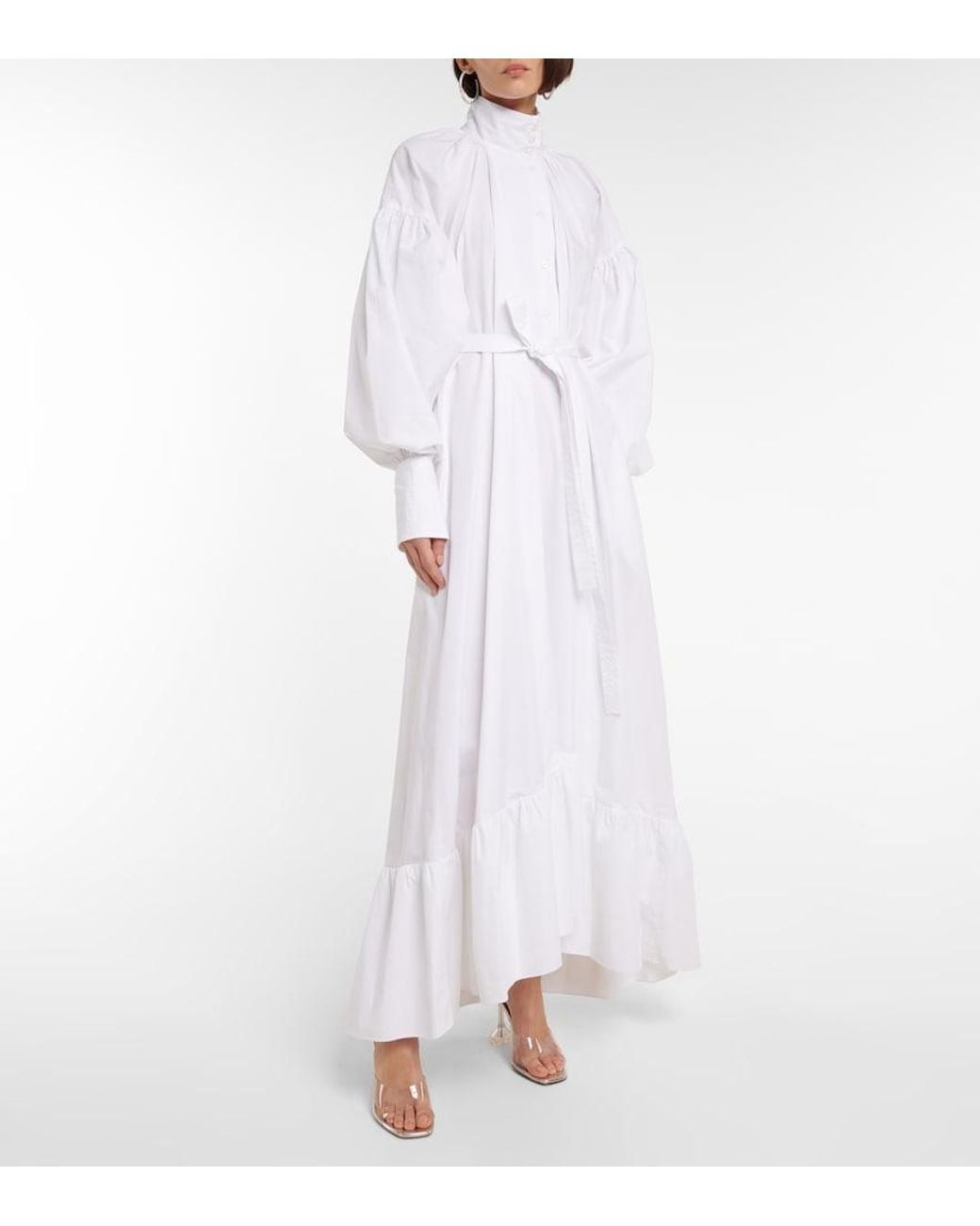 Patou White Belted Maxi Dress