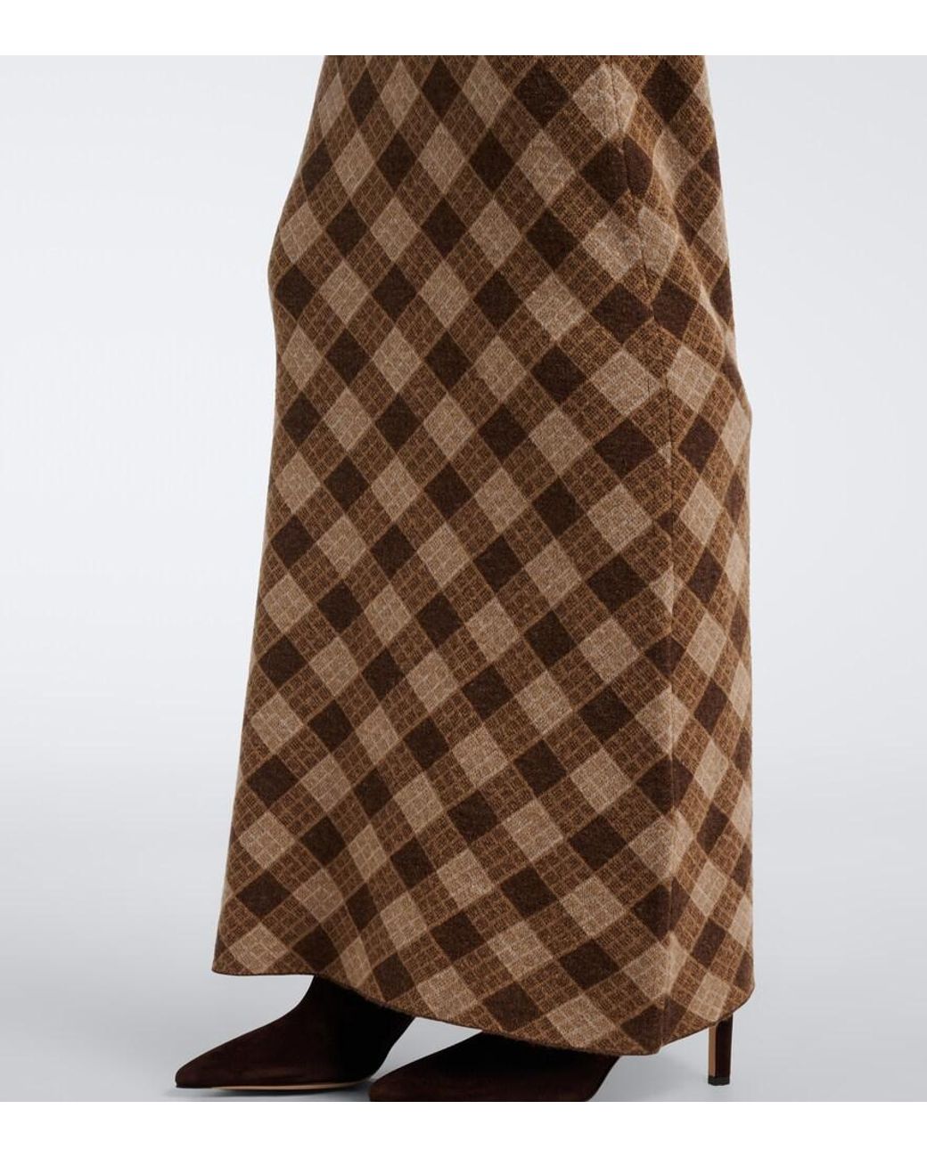 AYA MUSE Natural Kae Plaid Maxi Skirt