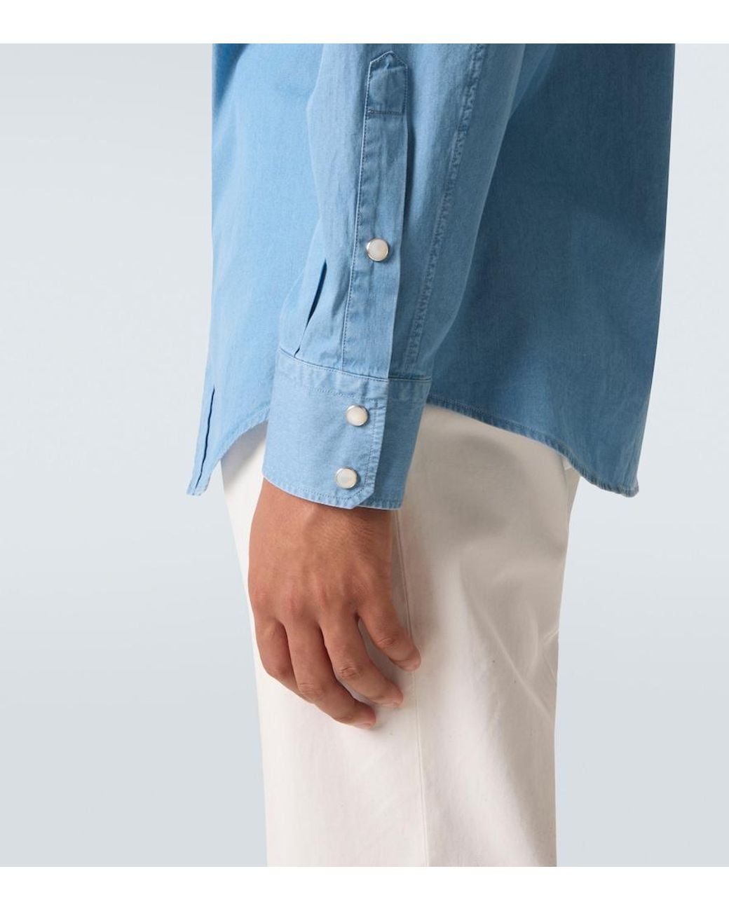 Zegna Blue Cotton Shirt for men