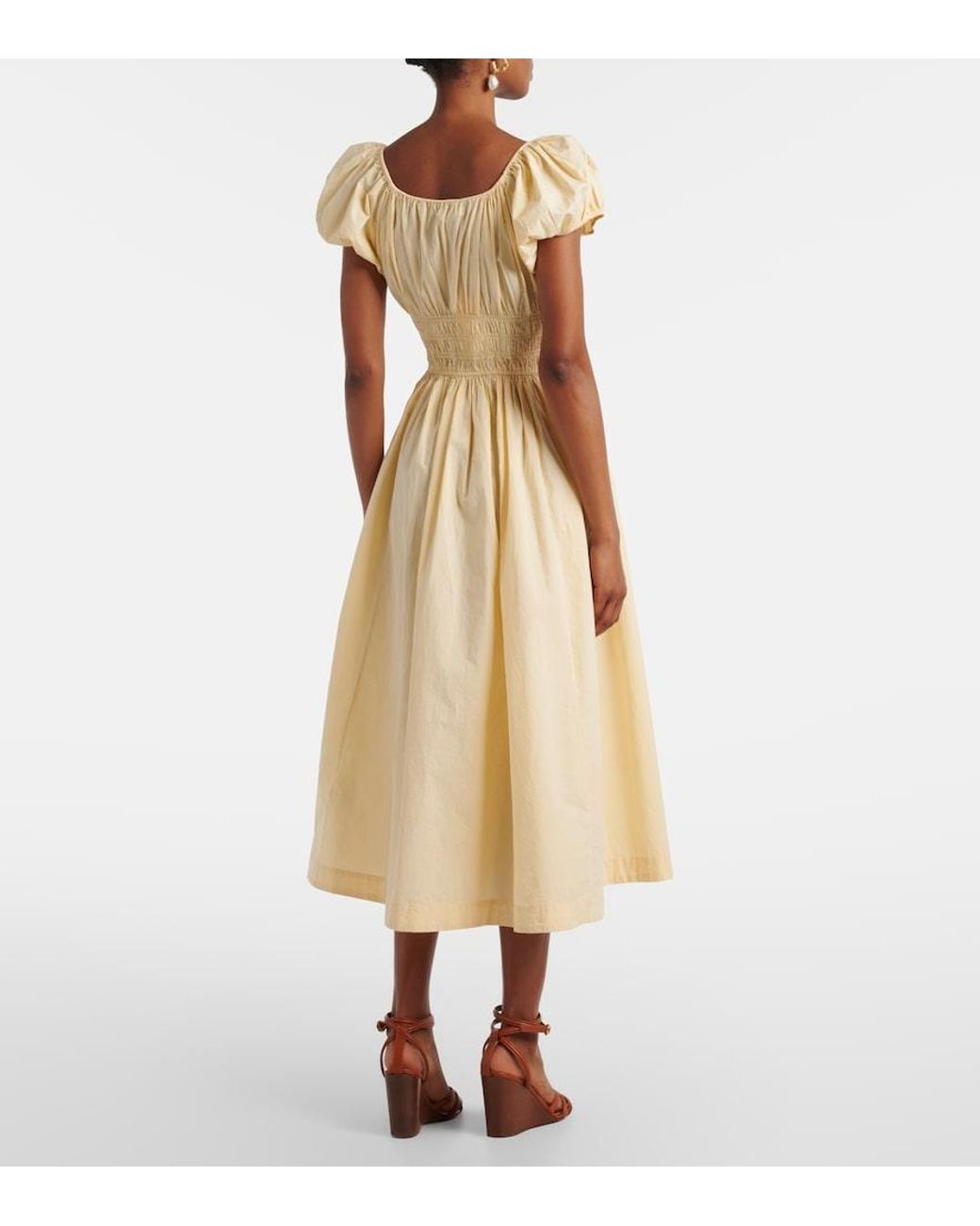 Doen Natural Quinn Cotton Poplin Midi Dress