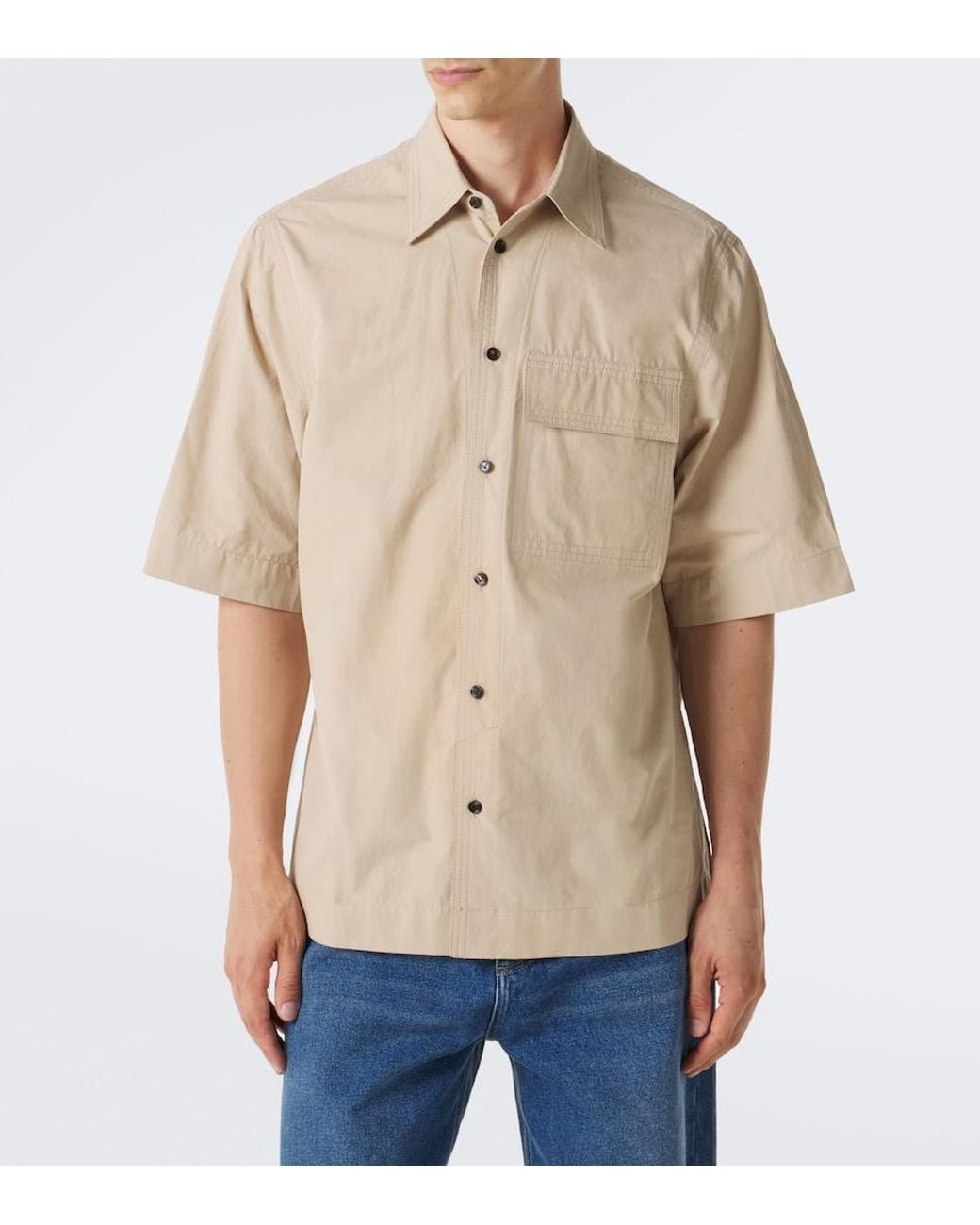 Bottega Veneta Natural Cotton Canvas Shirt for men