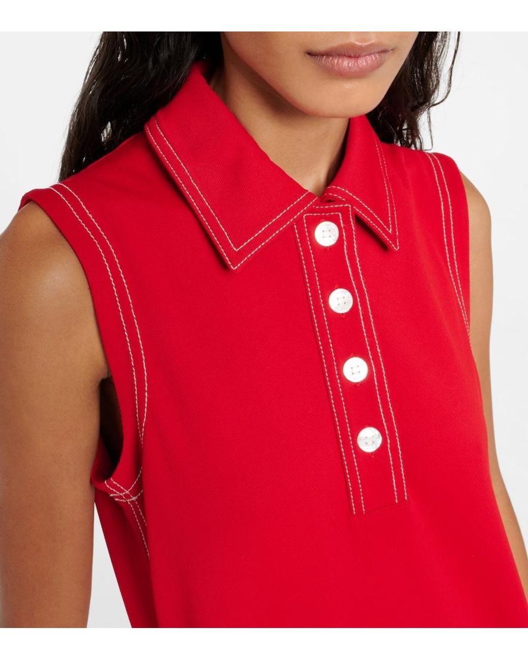 Tory Sport Red Minikleid Contrast Stitch Polo