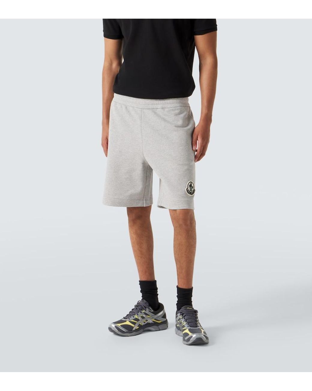 Moncler White Cotton Jersey Bermuda Shorts for men