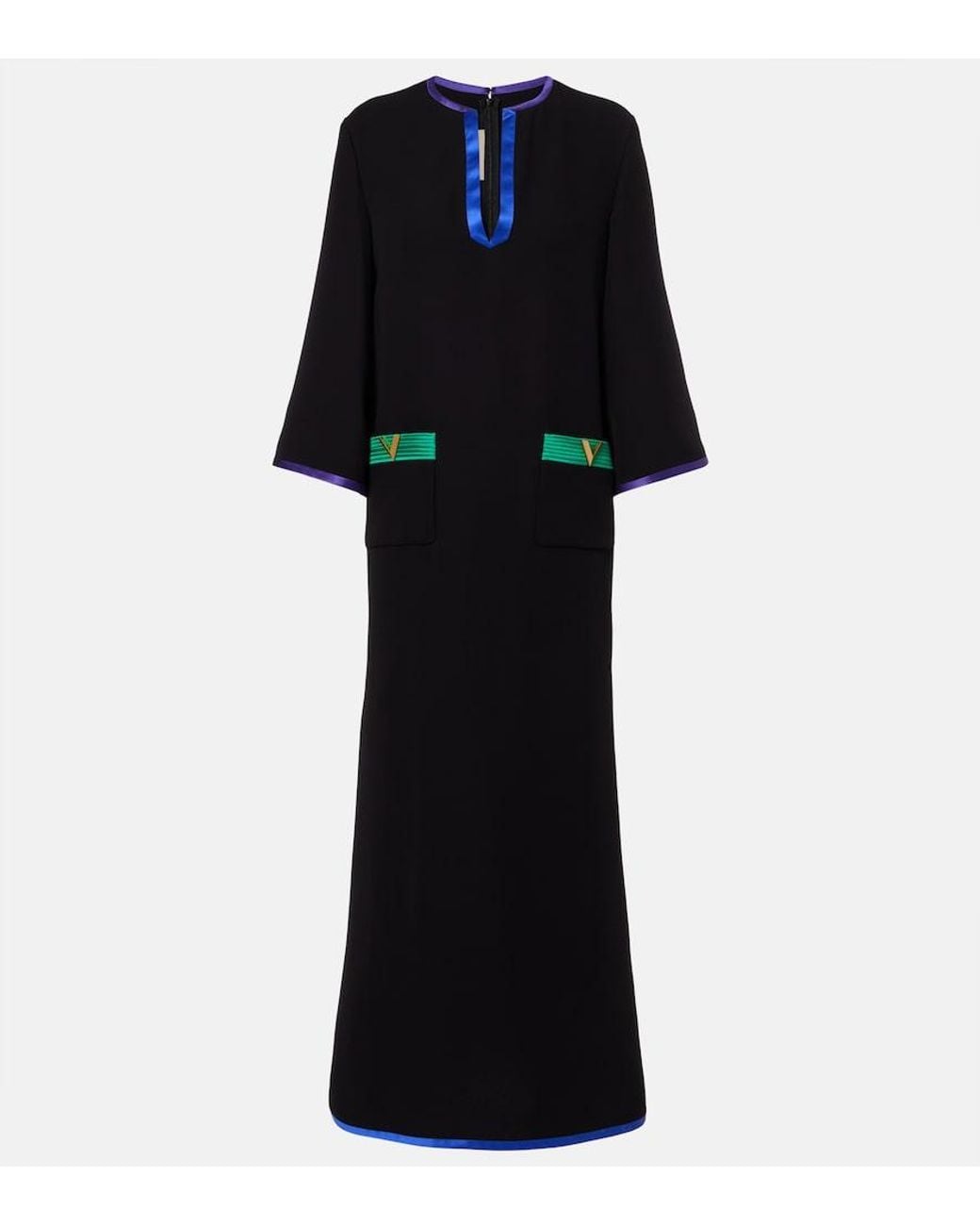 Valentino Garavani Black Vgold Cady Couture Maxi Dress