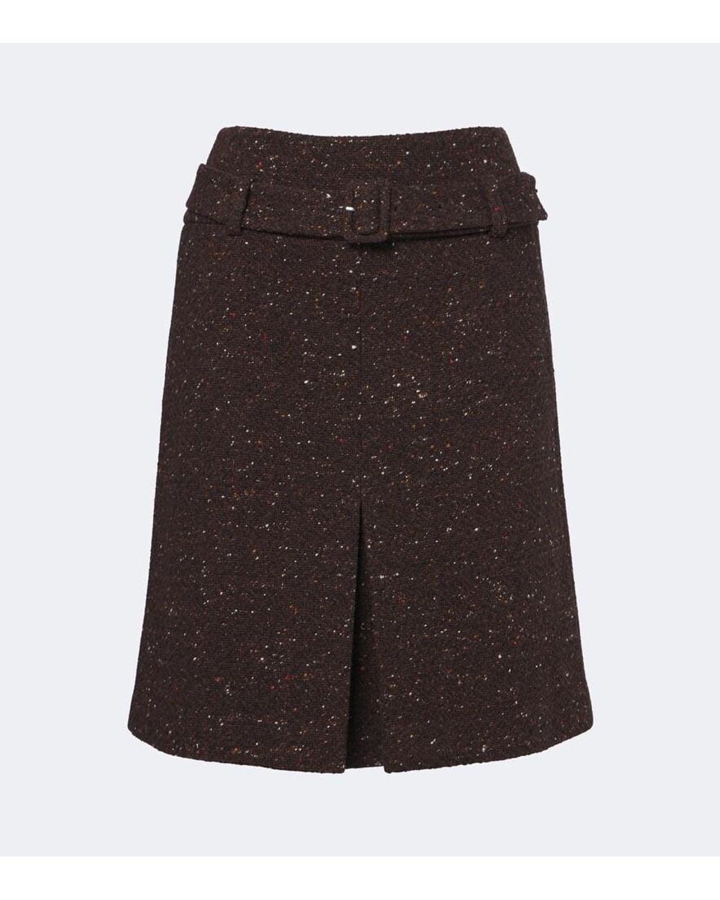ShuShu/Tong Brown Belted Wool-Blend Miniskirt