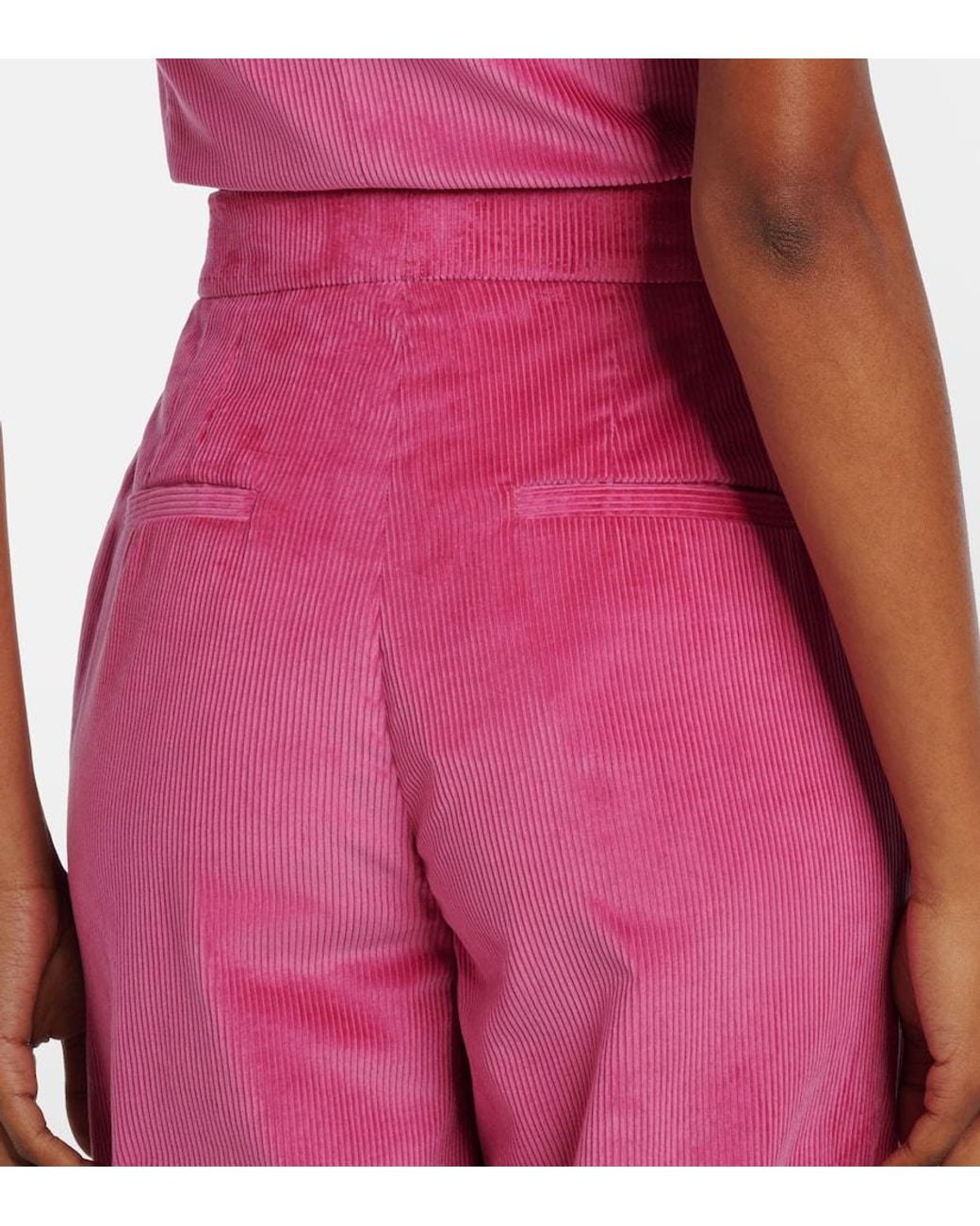 Gabriela Hearst Pink Vesta Cotton Corduroy Flared Pants