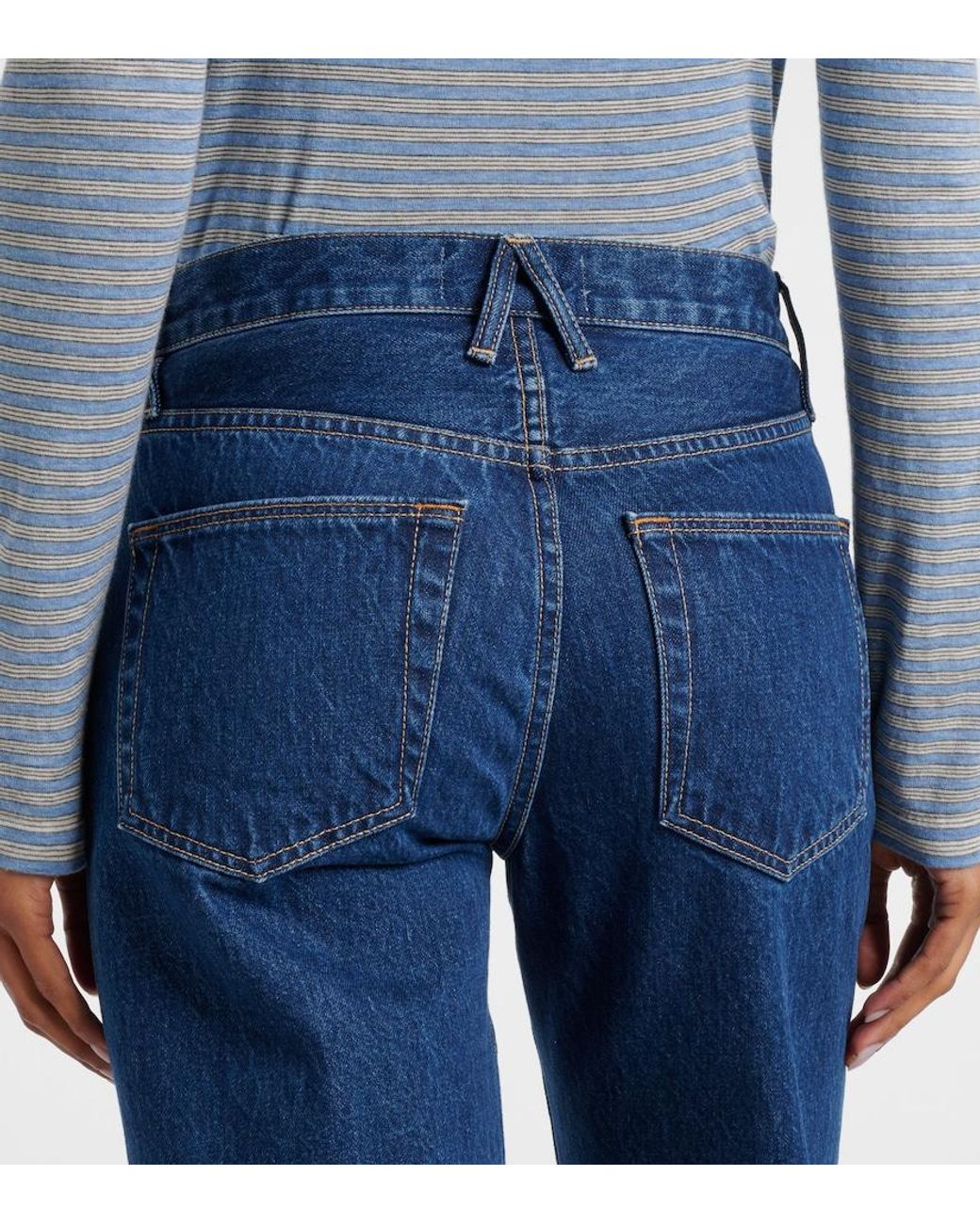 SLVRLAKE Denim Blue Sophie High-Rise Straight Jeans