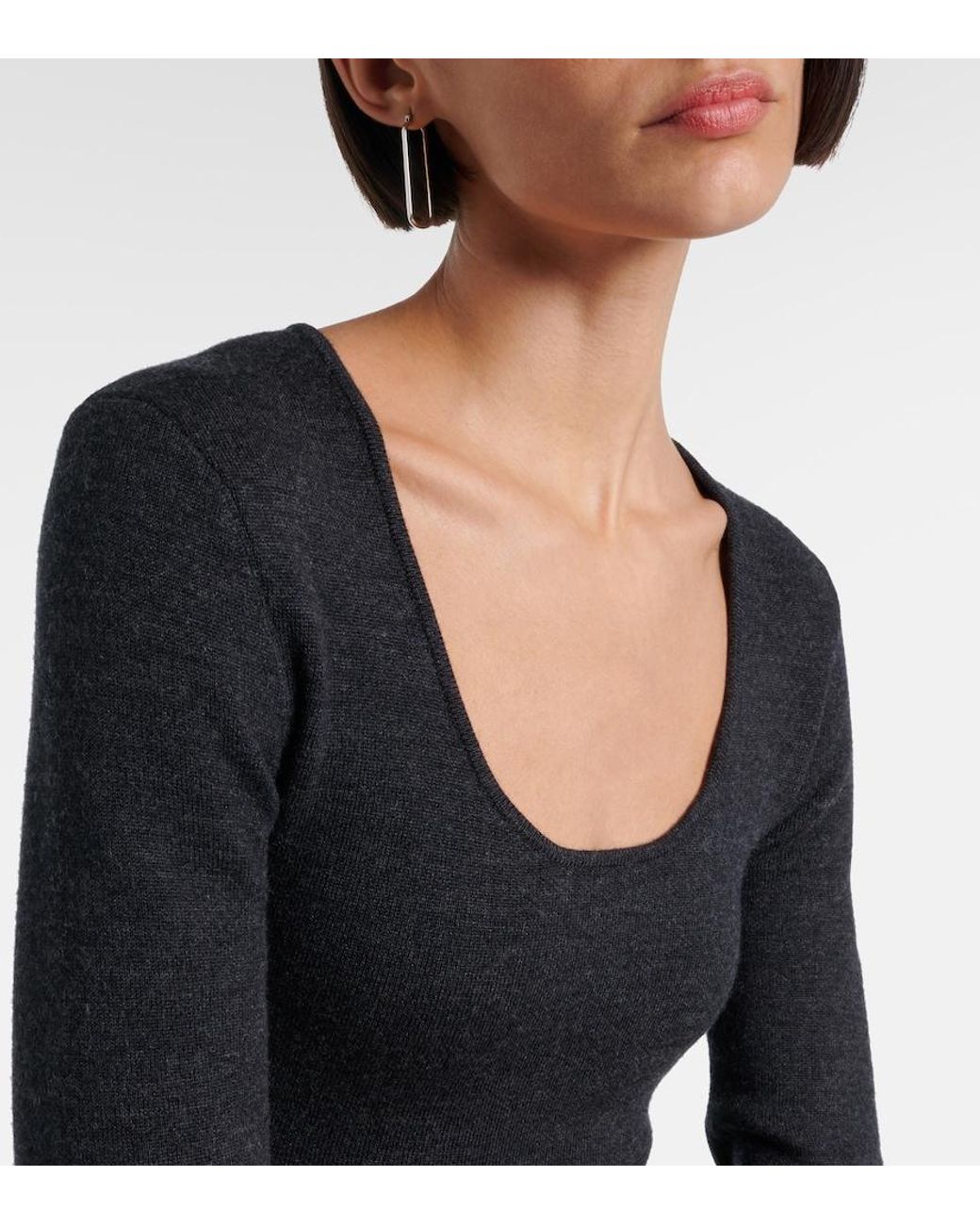 Totême Blue Compact Wool-Blend Sweater