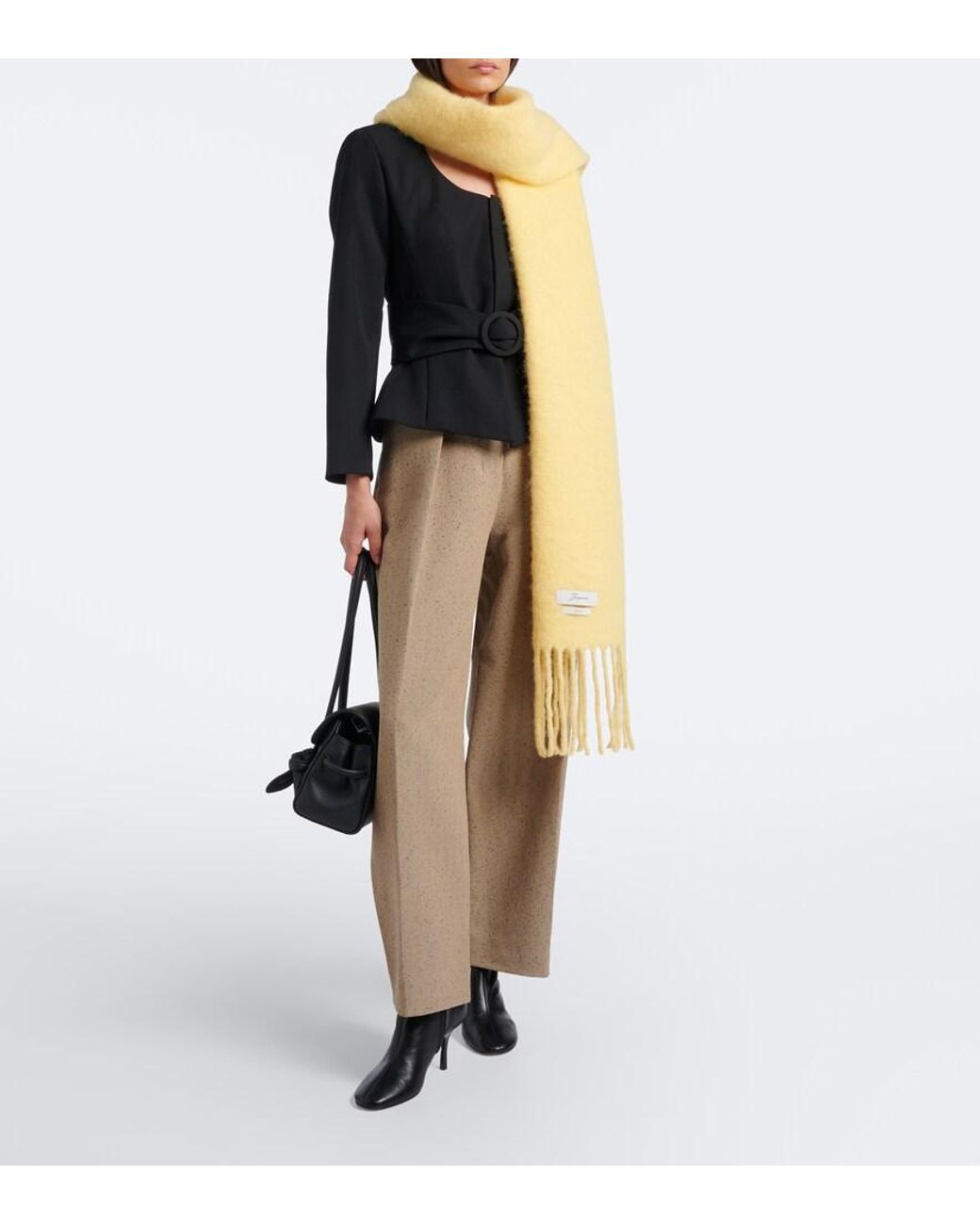 Jacquemus Yellow Carro Alpaca, Mohair, And Wool-Blend Scarf