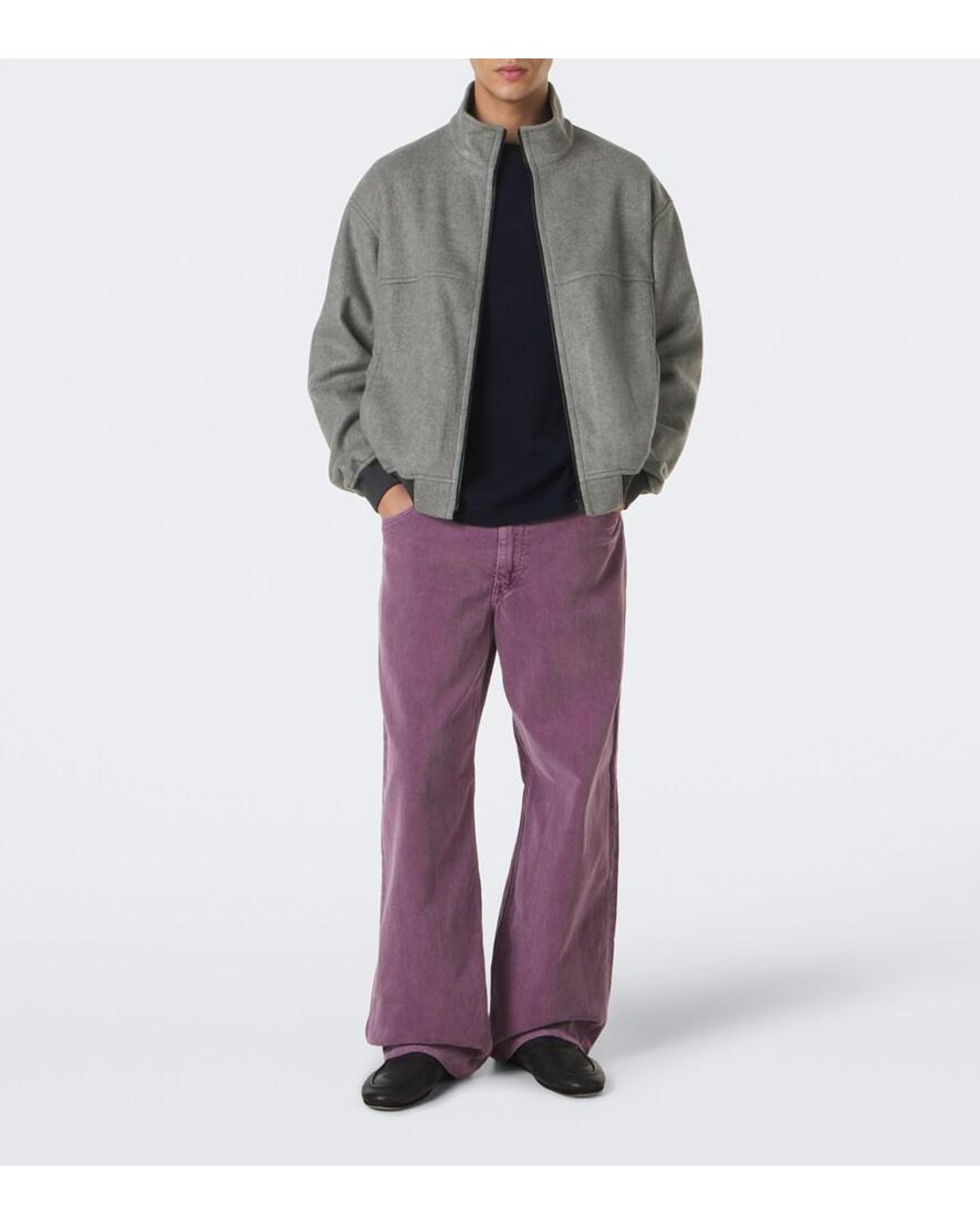 Chaqueta De Seda Auralee de hombre de color Gray