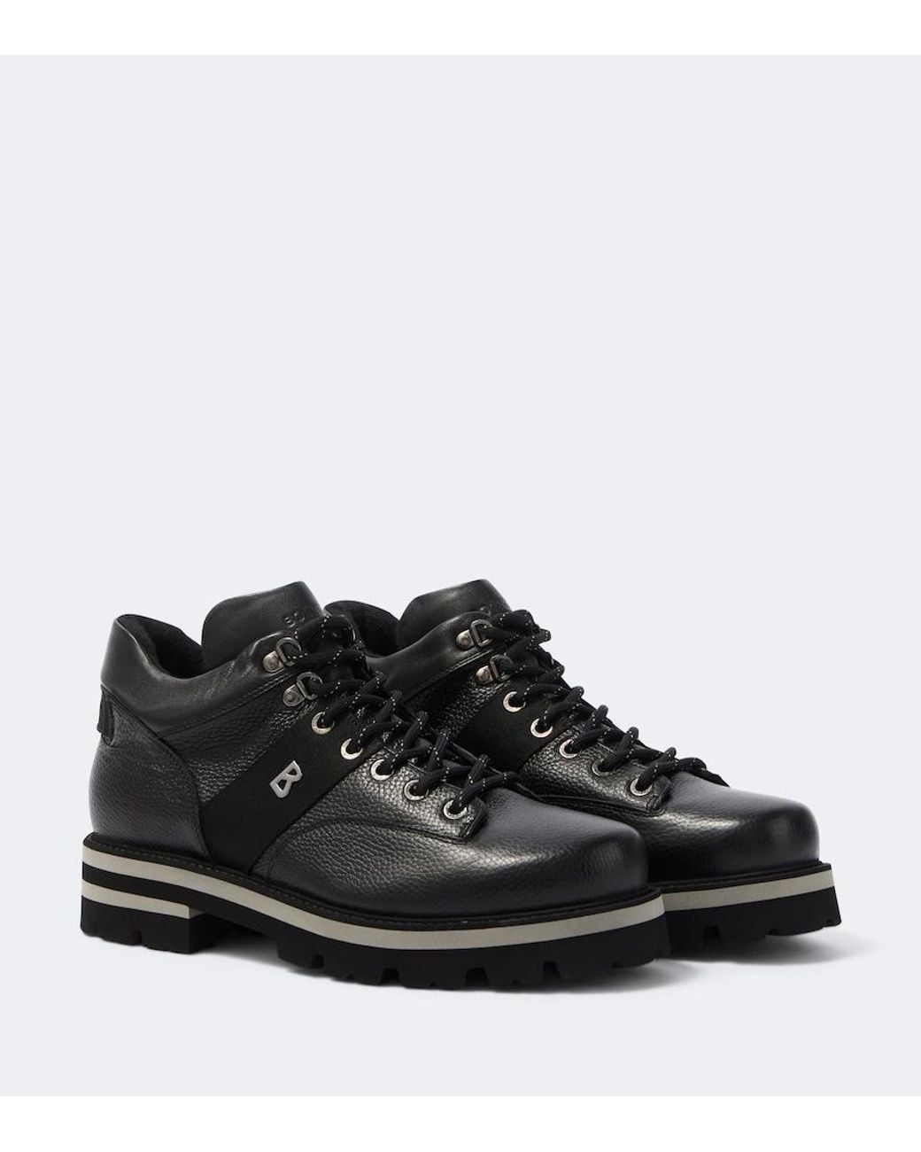Bogner Black Courchevel Leather Lace-Up Boots for men