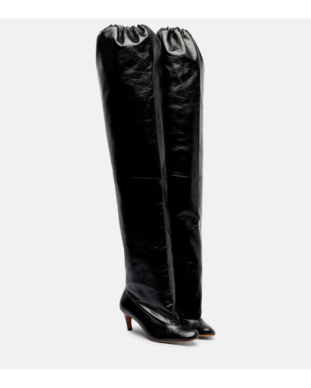Proenza Schouler Black Uma 60 Leather Over-The-Knee Boots