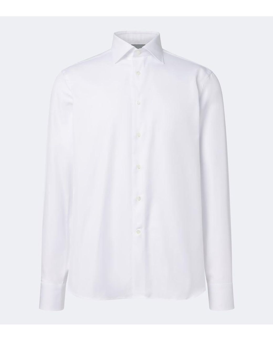 Canali White Cotton Poplin Shirt for men
