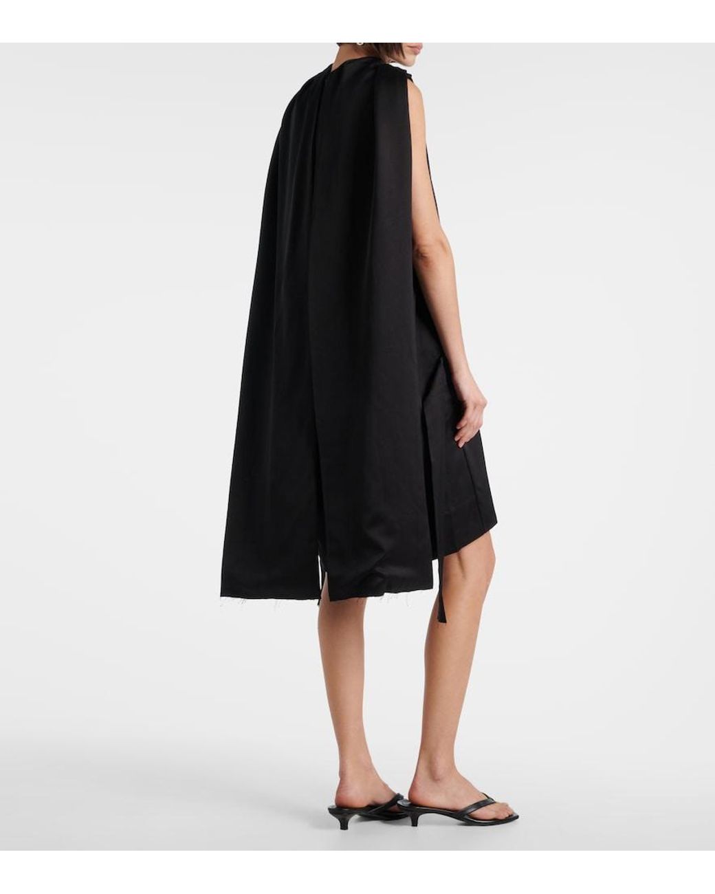 Totême Black Cocoon Deconstructed Satin Minidress