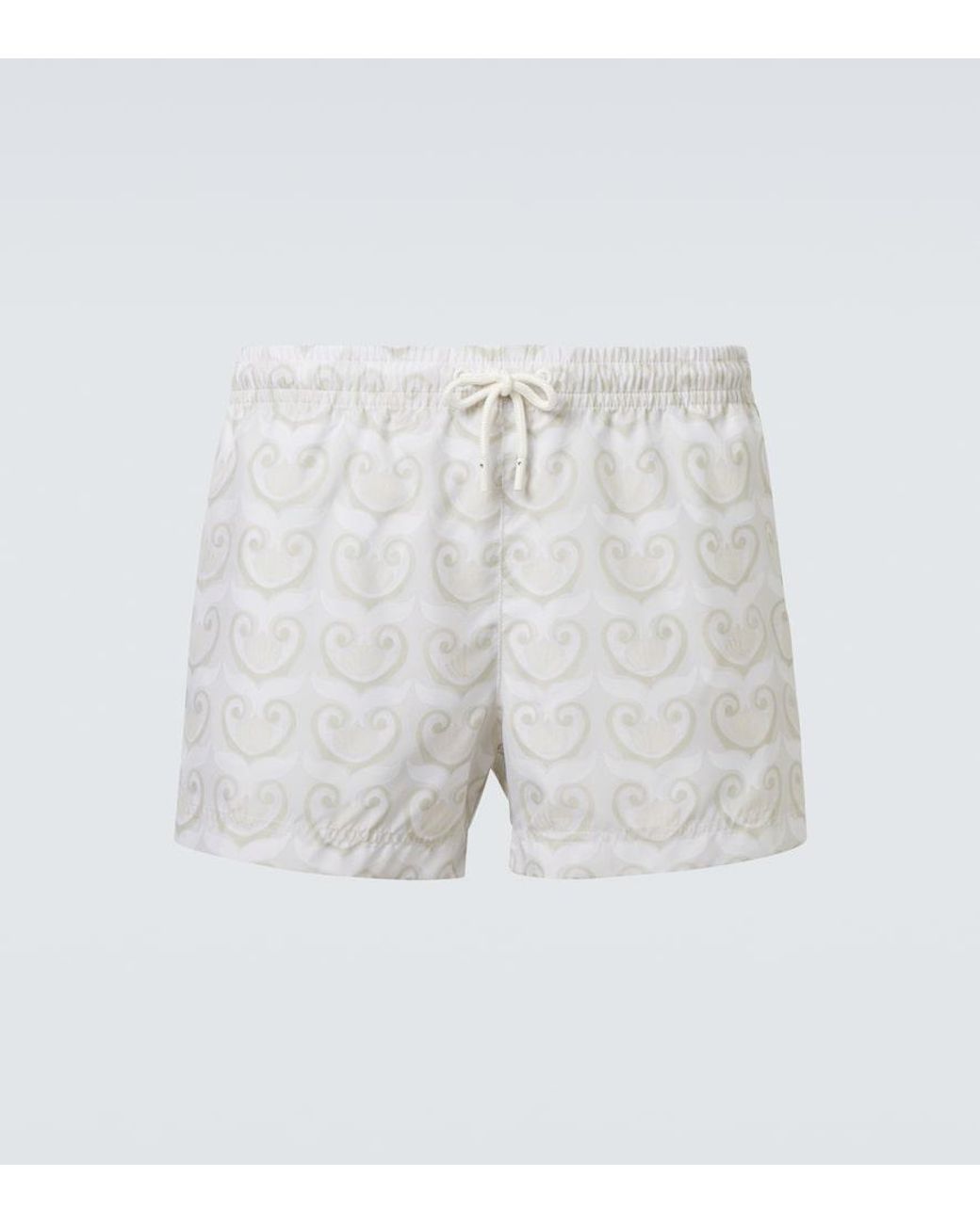 Commas White Printed Swim Trunks for men
