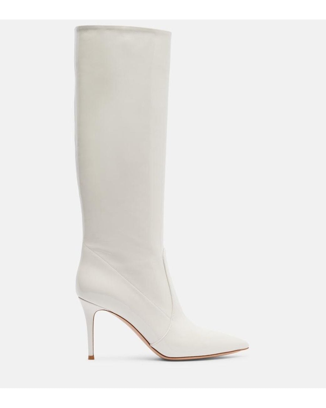 Gianvito Rossi White Hansen 85 Patent Leather Knee-High Boots