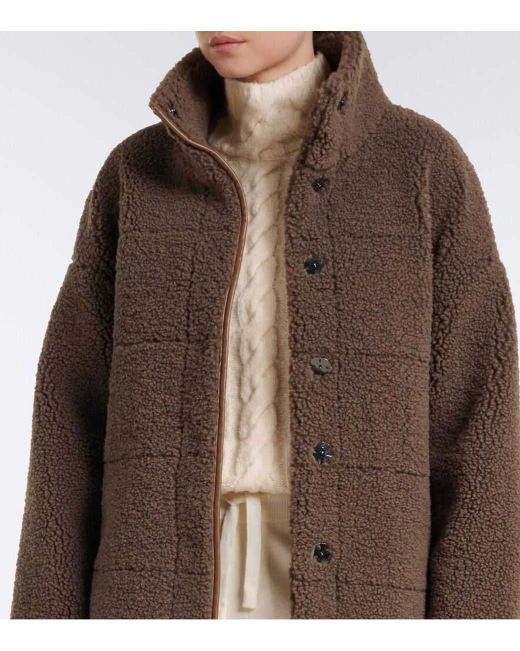 Bogner Brown Kimberly Belted Teddy Jacket
