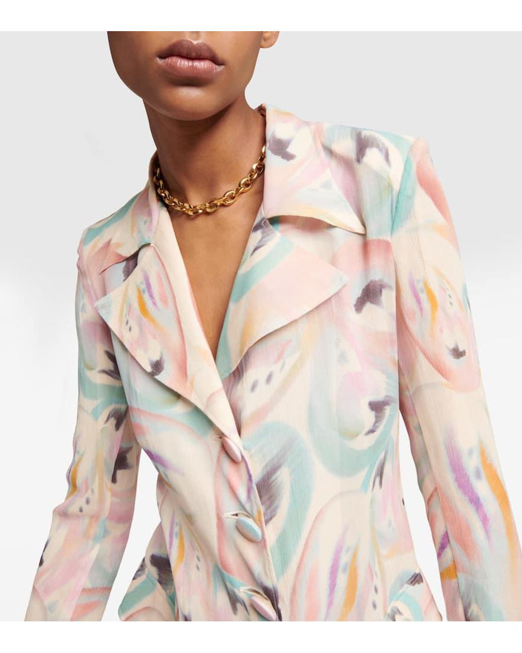 Etro Natural Printed Silk Coat