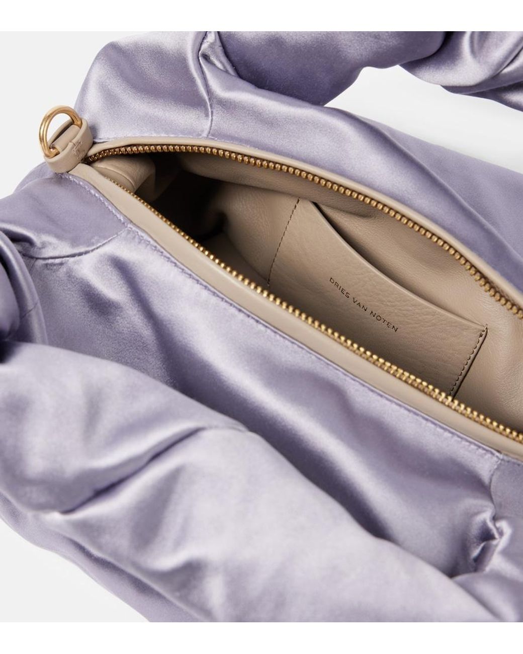 Dries Van Noten Purple Twist Satin Tote Bag