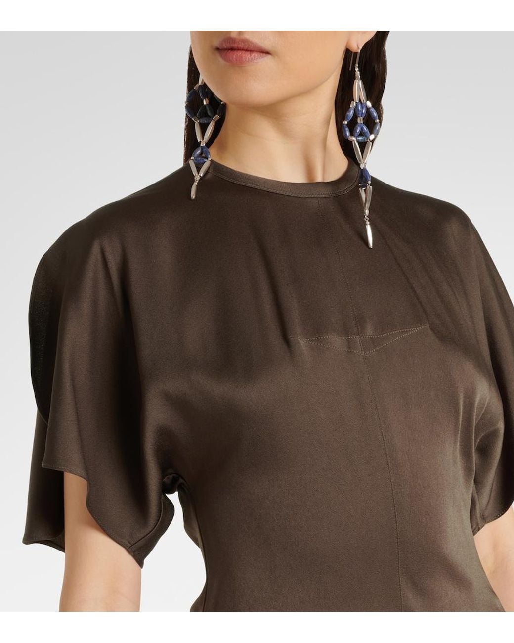 Isabel Marant Brown Karlita Satin Top