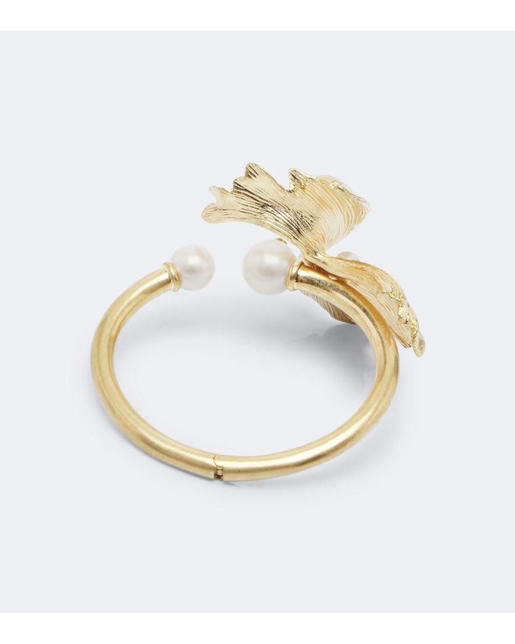 Jimmy Choo Metallic Wave Embellished Cuff Bracelet