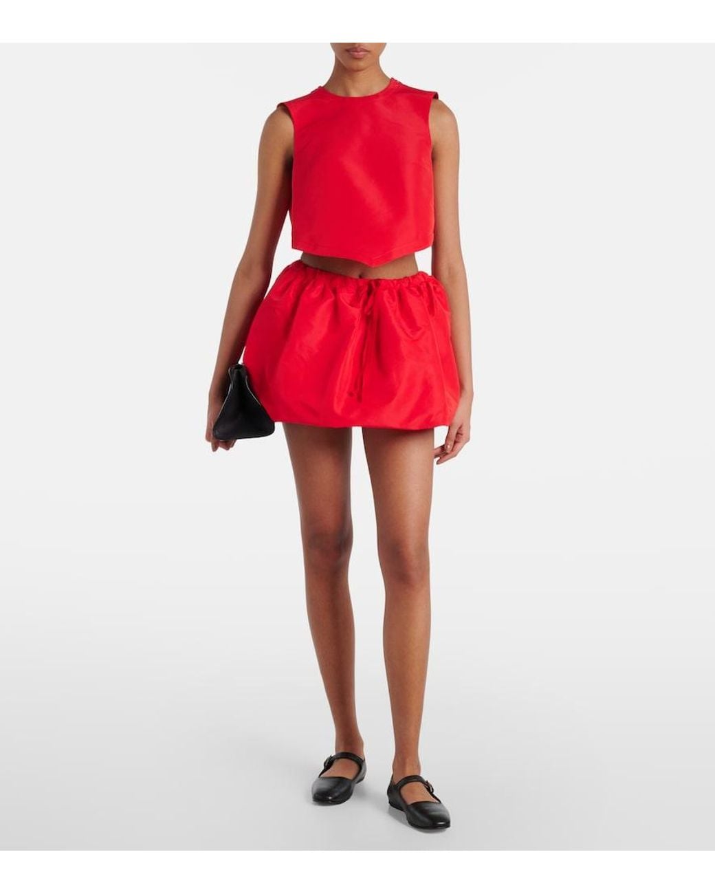 Patou Red Volume Miniskirt
