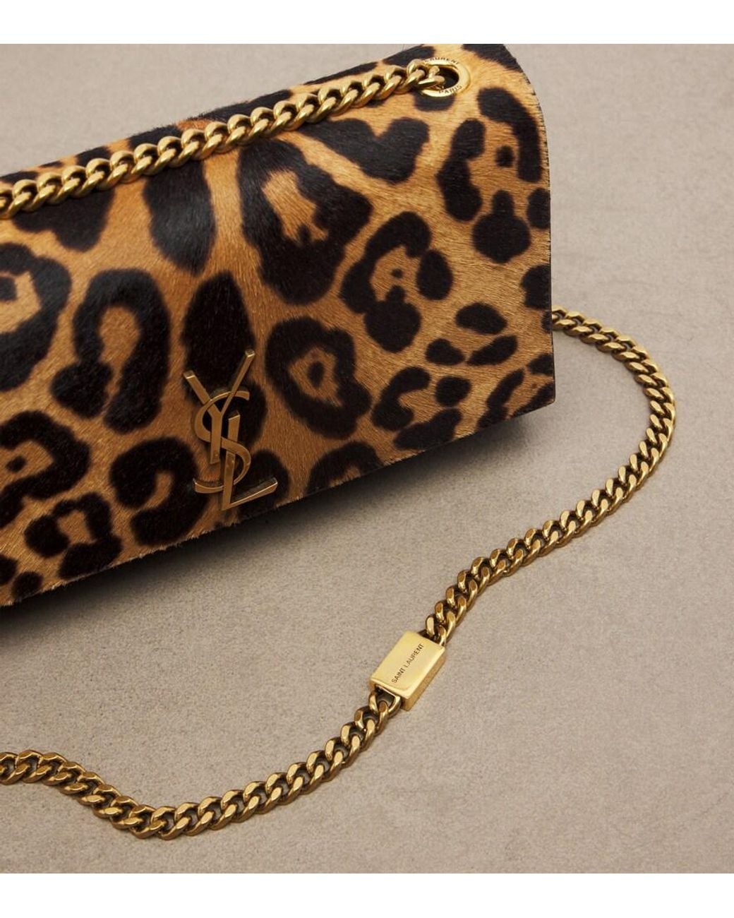 Saint Laurent Brown Kate Small Calf Hair Crossbody Bag