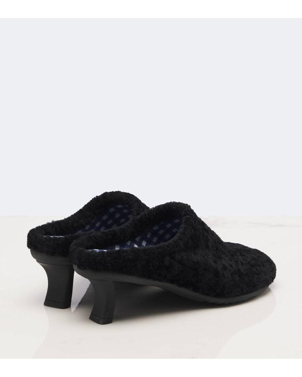 Loewe Black Dive Shearling Mules