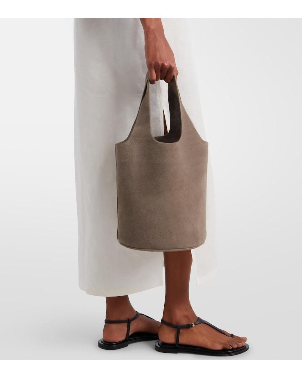 A.Emery Brown Wren Medium Suede Bucket Bag