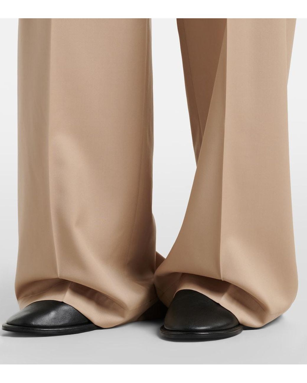 Rohe Natural Pleated Virgin Wool Wide-Leg Pants