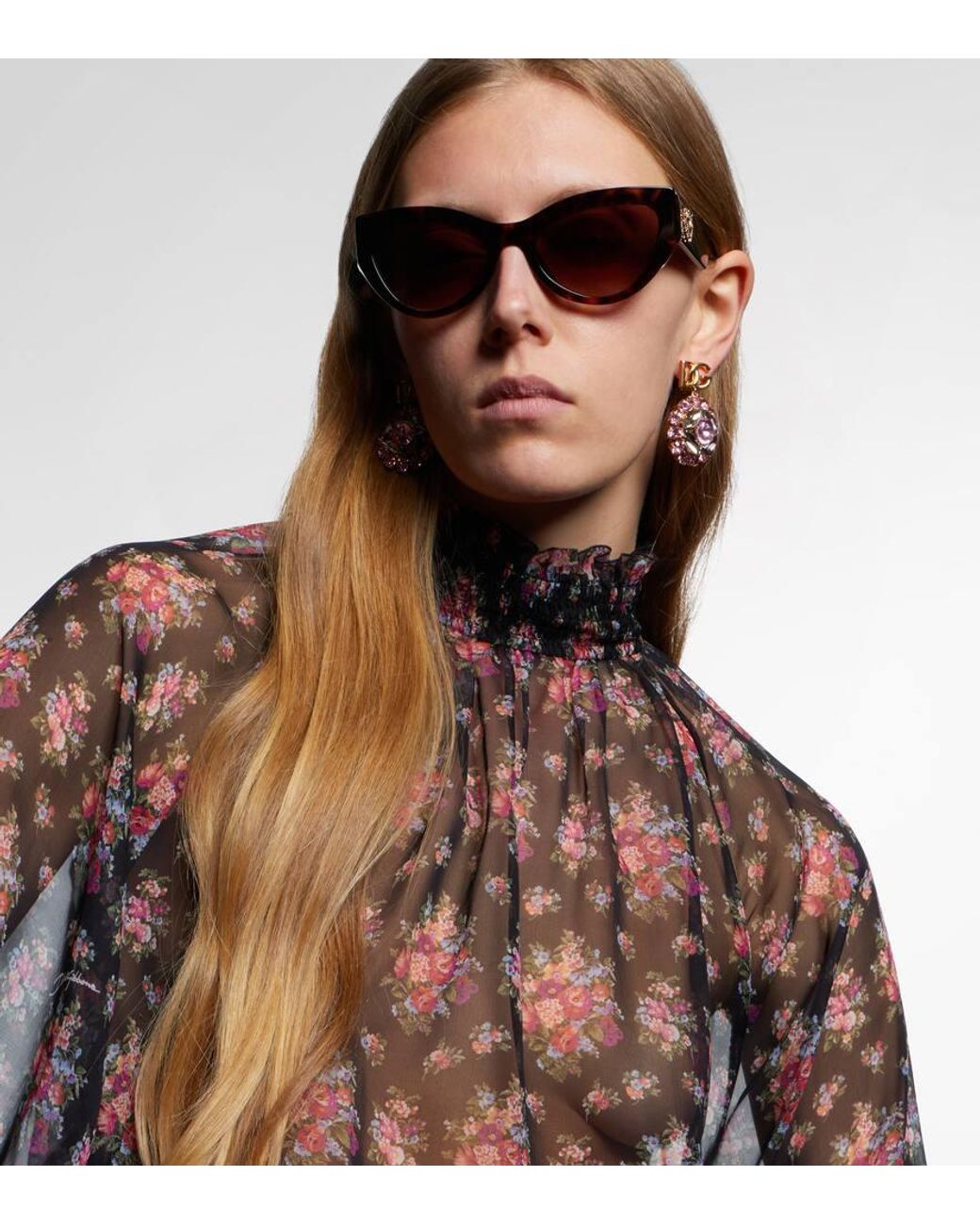 Dolce & Gabbana Brown Devotion Cat-Eye Sunglasses