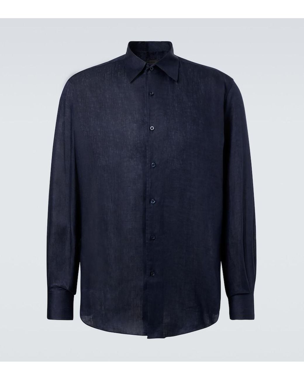 Saman Amel Blue Linen Shirt for men