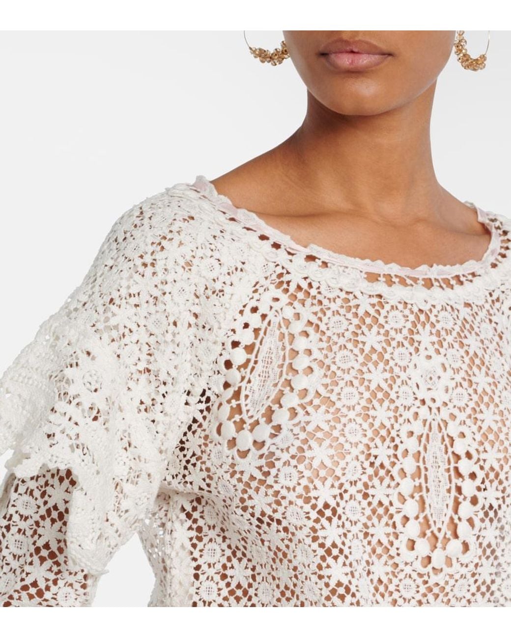 Isabel Marant White Hyliana Cotton Lace Top