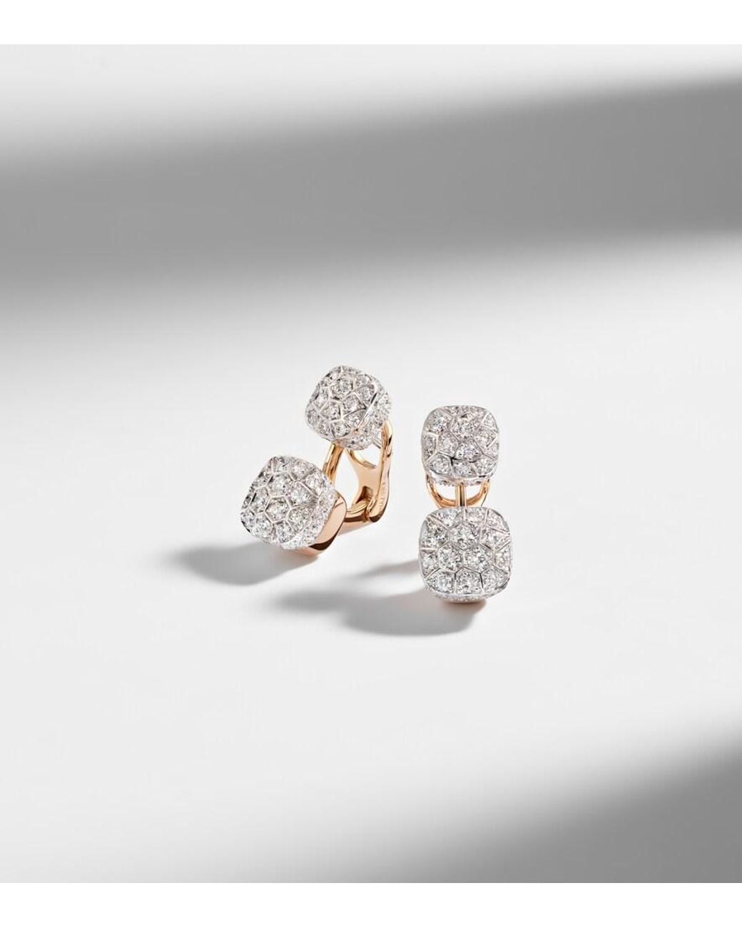 Pomellato White Nudo 18Kt Rose And Earrings With Diamonds