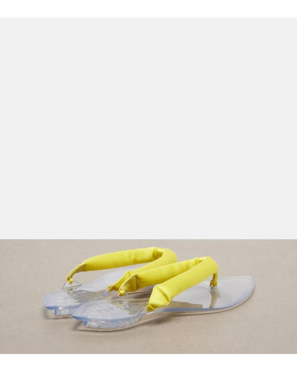 Alaïa Yellow Invisible Satin Thong Sandals