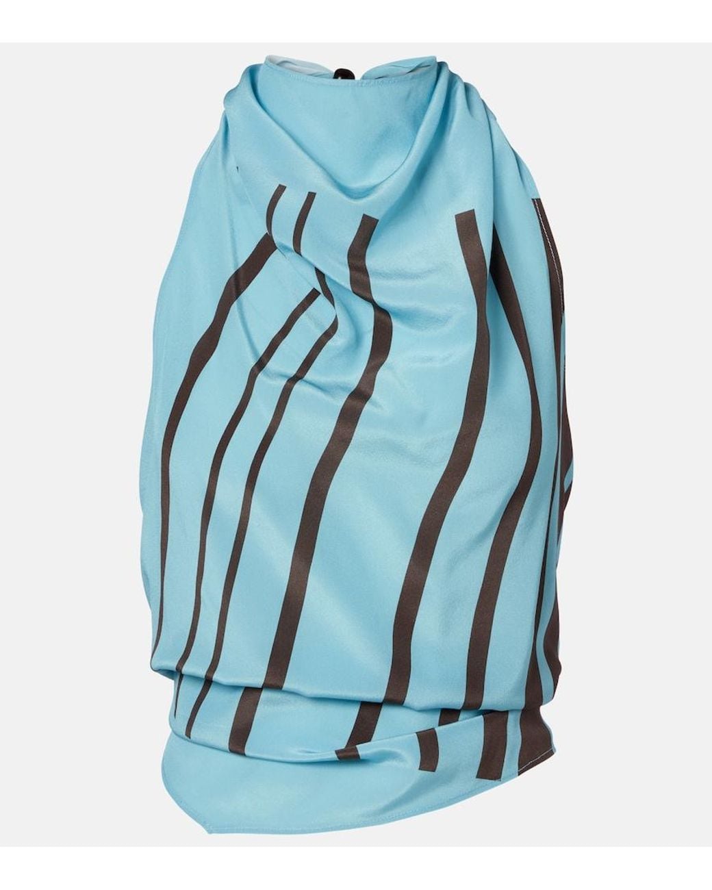 Sir Blue Rioja Draped Striped Silk Crepe Top