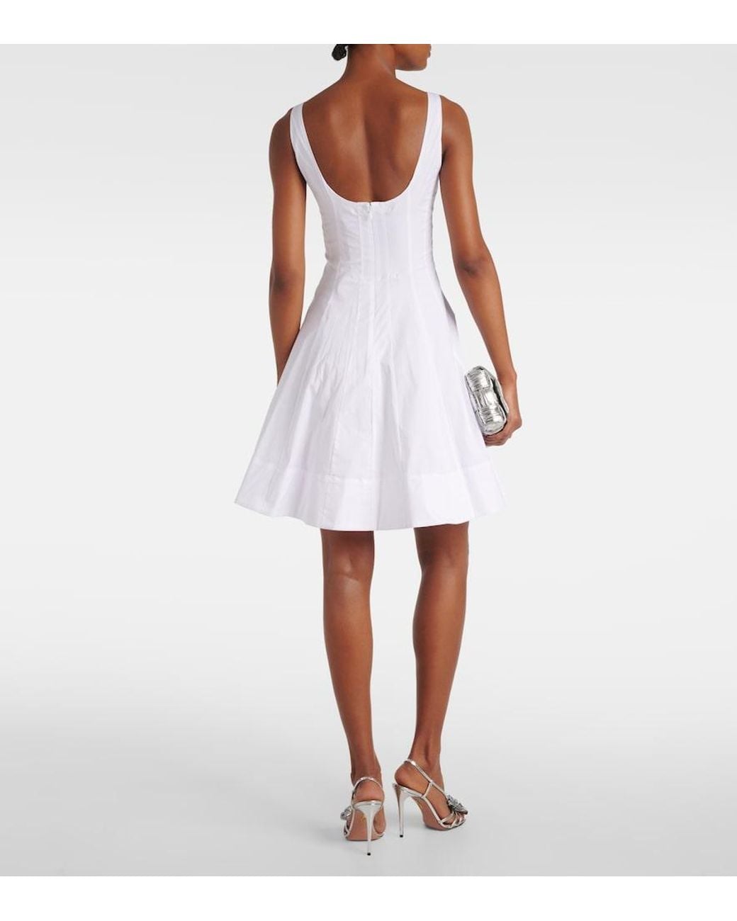 Staud White Wells Cotton Poplin Minidress
