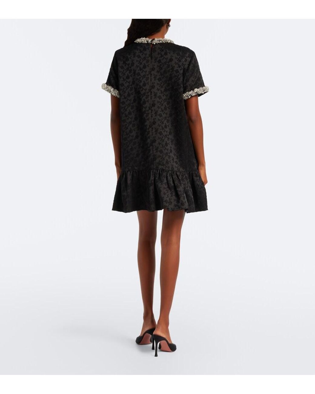 Jonathan Simkhai Black Alison Embellished Jacquard Minidress